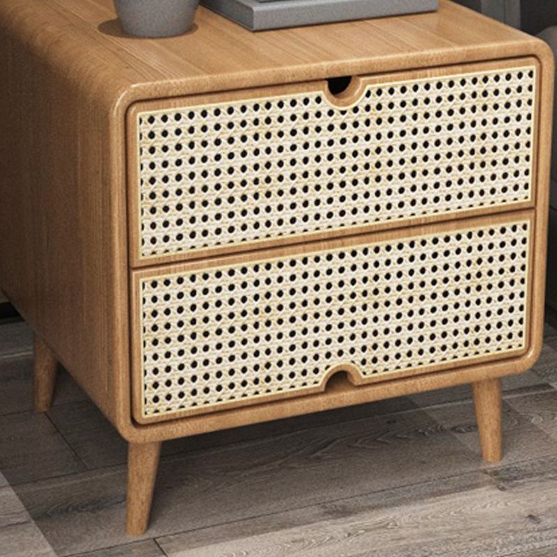 Wicker & Rattan Bed Nightstand Contemporary Night Table for Bedroom