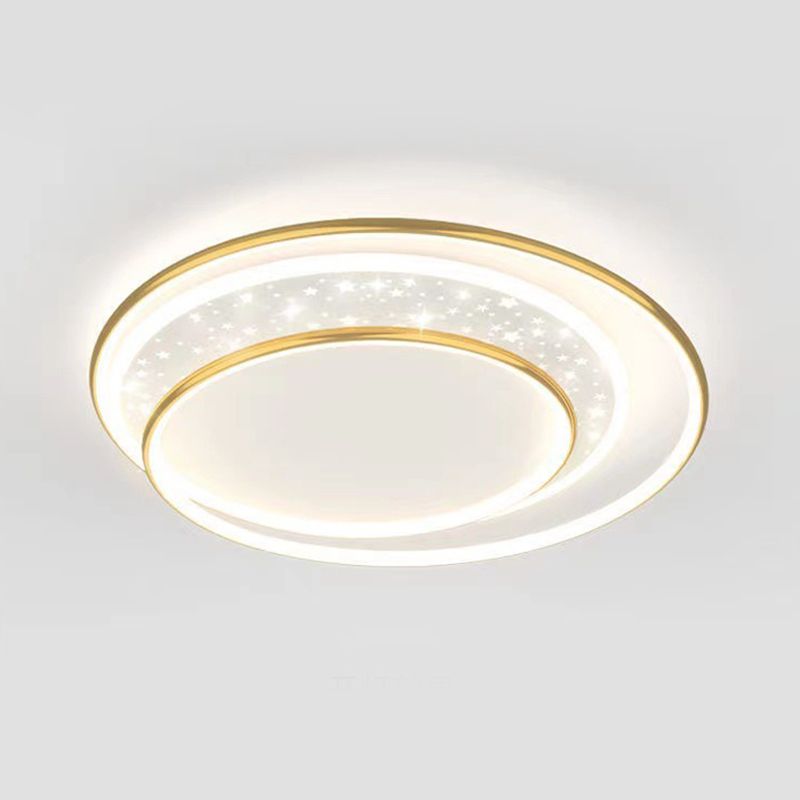 Ring Flush Light Fixtures Modern Style Metal 1 Light Flush Mount Lighting