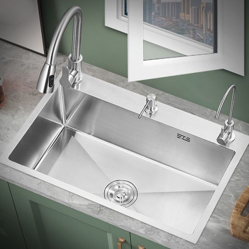 Contemporary Kitchen Sink Stainless Steel Kitchen Sink with Drain Strainer Kit