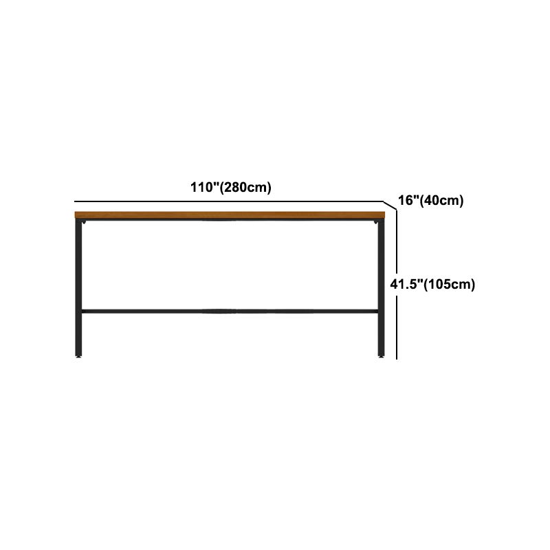 Pine Wood Bar Dining Table Industrial Rectangle Bar Table with Trestle for Cafe Kitchen