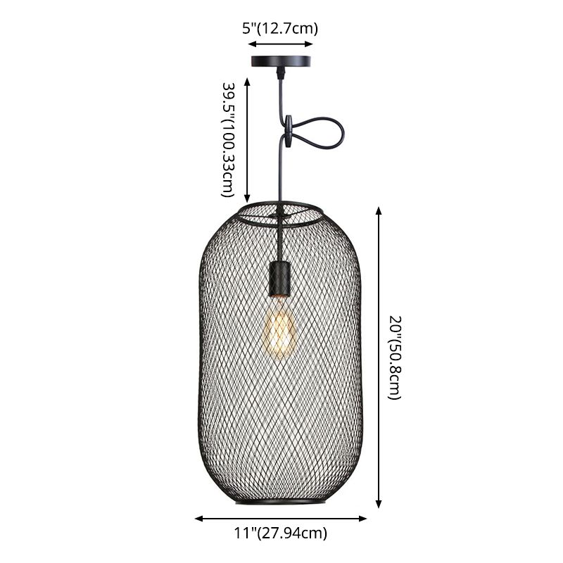 1 alambre de luz Mesh Light Pendse Nordic Industrial Style Metal Hanging Lights para barra