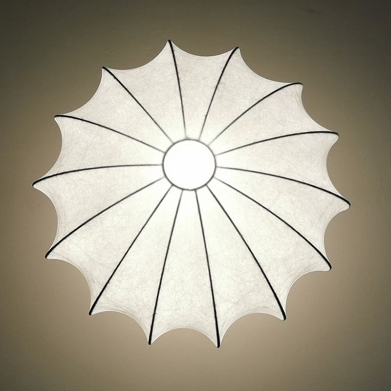 Nordic Style White Ceiling Light Iron Round Shape Ceiling Lamp for Bedroom