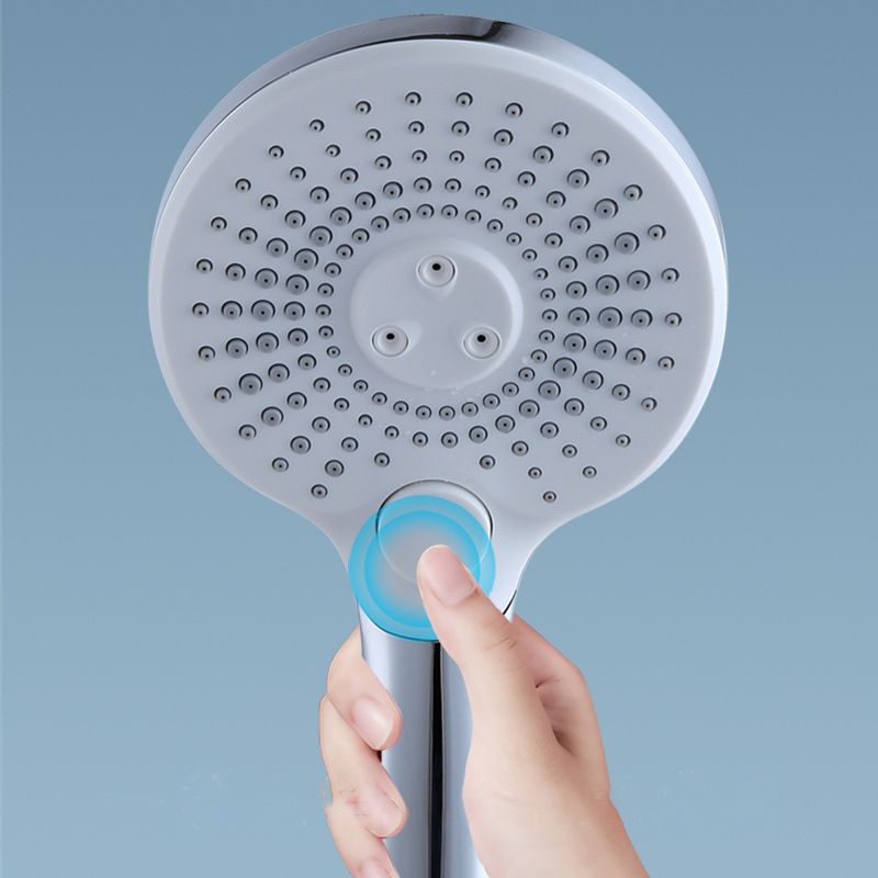 Basic Shower Head Round Plastic Handheld Shower Head in Silver