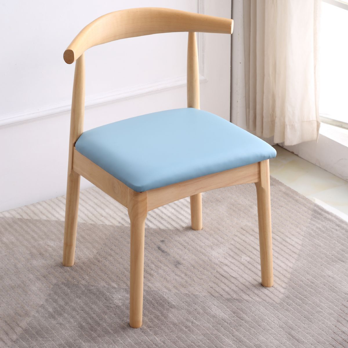 Indoor Scandinavian Side Chair Open Back Upholstered Wood Dining Room Chair