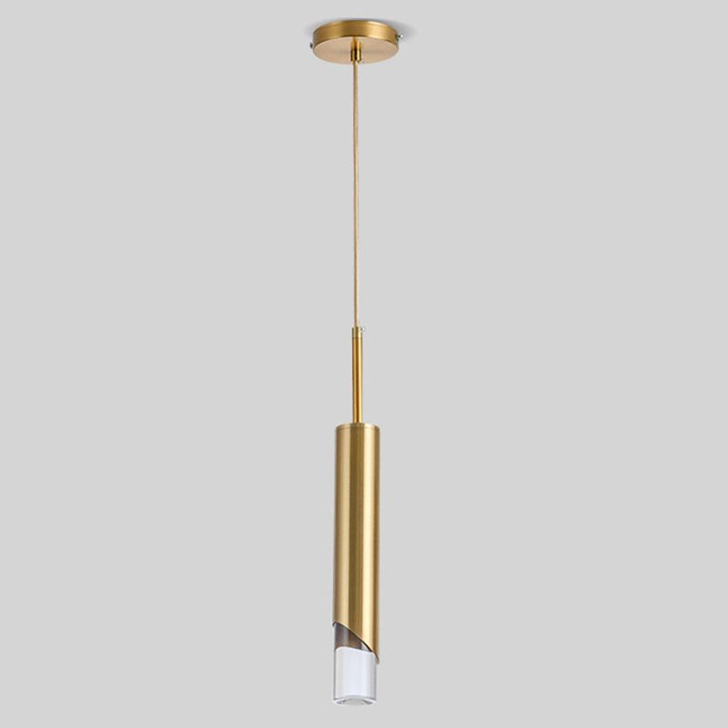 Moderne creatieve cilindrische LED hanglamp Smeedijzeren hangende lamp met acrylschaduw