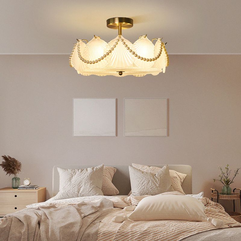 Creative Ceiling Light Simple Glass Flush Mount Light Fixture for Bedroom