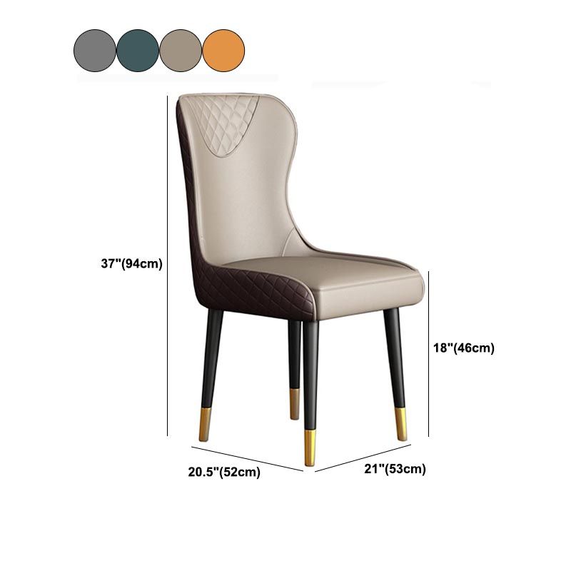 Glam Dining Side Chair Upholstered Leather Side Chair for Home