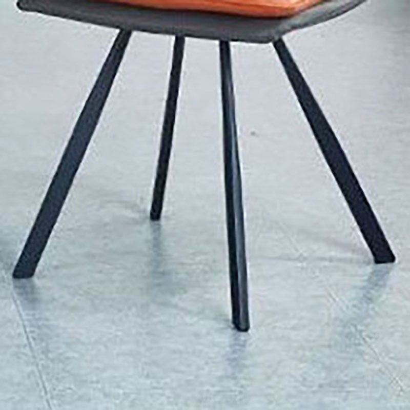 Industrial Design Armless Solid Back Chair Faux Leather Side Chair