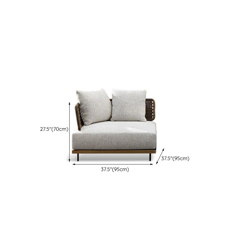 Contemporary Grey Outdoor Loveseat Water Resistant Outdoor Loveseat