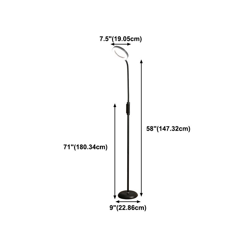 Modern Style Circle Shape Floor Lamp Metal 1-Light Floor Lamp