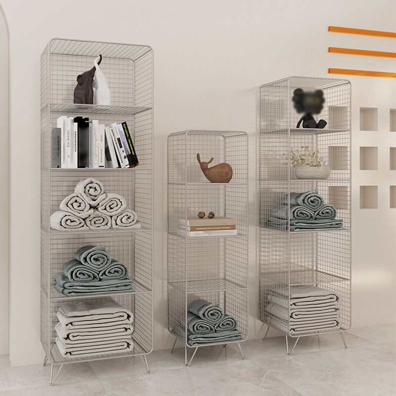 Glam Style Standard Bookshelf Metal Closed Back Shelf Bookcase for Home Use