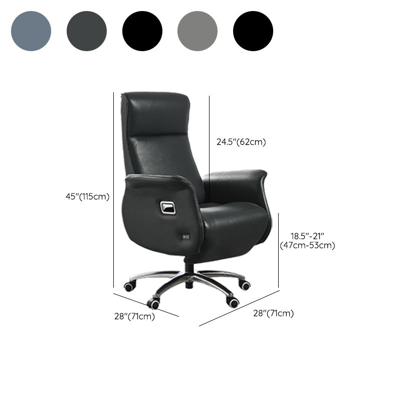 Modern Armless Executive Chair Leather Managers Chair for Office