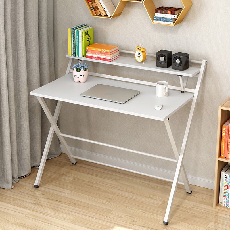 Solid Wood Children's Desk Home Desk with Chair Set with Storage Shelves