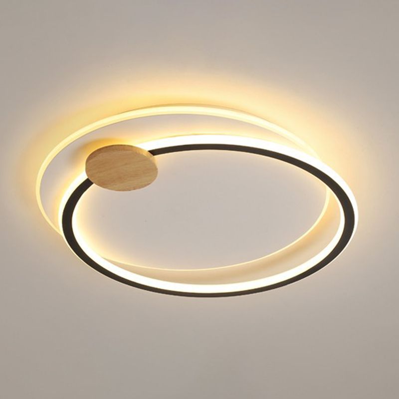 Contemporary Flush Mount Lighting Gray/Black LED Ceiling Light for Home