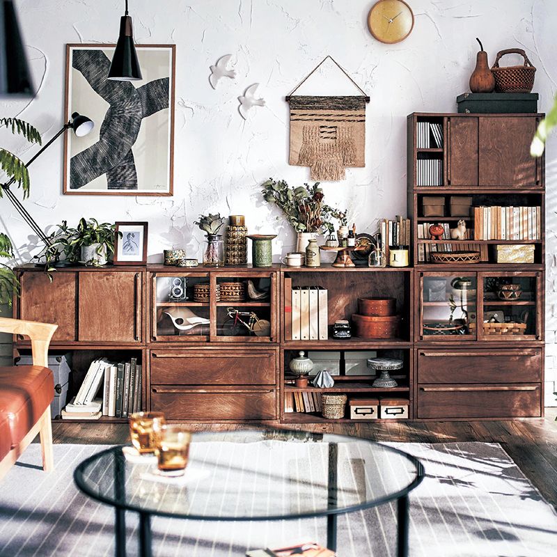 Modern Side Board Pine Sideboard Table with Doors for Living Room