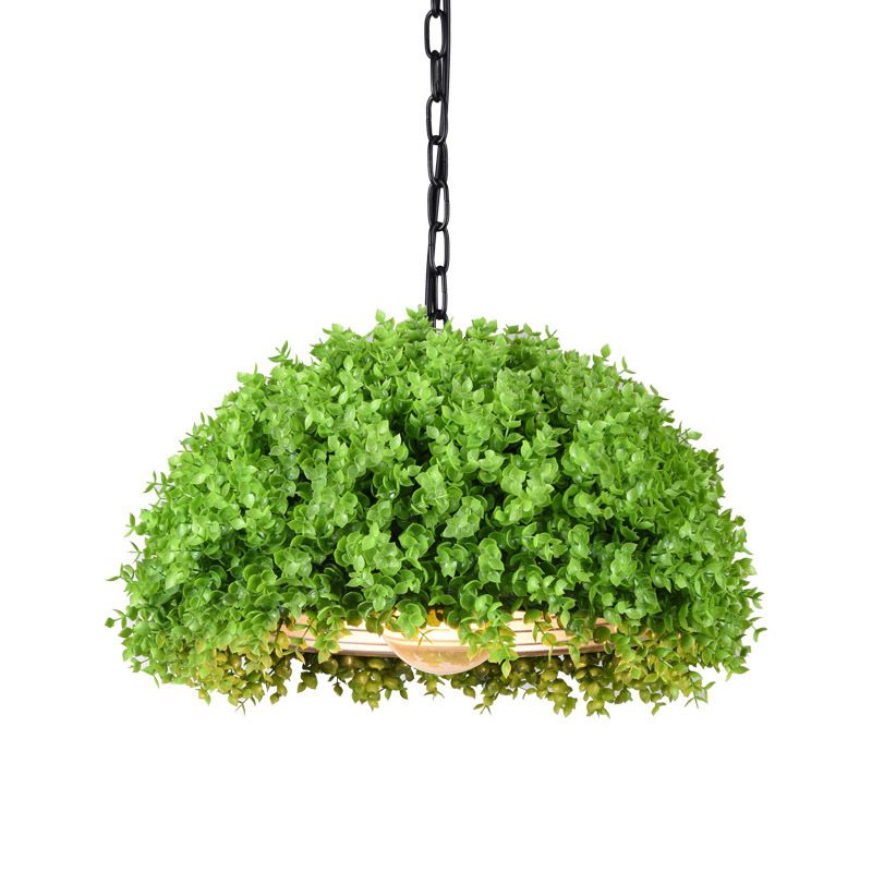 18"/21.5" W Industrial Plant Hanging Light 1 Bulb Metal LED Ceiling Suspension Lamp in Green