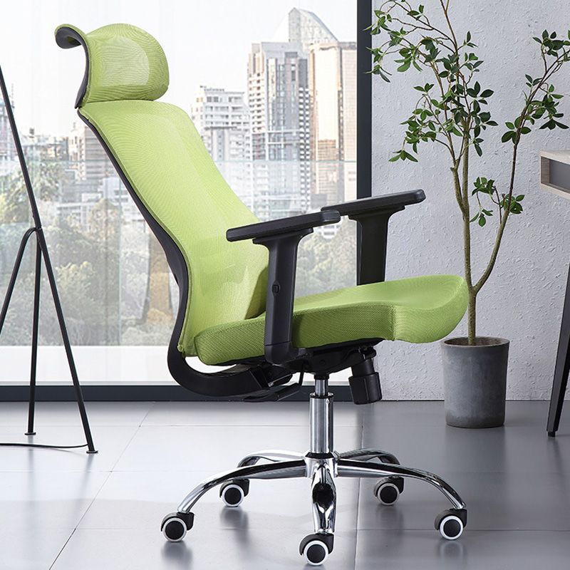 Modern Green Office Chair Adjustable Seat Height Desk Chair with Wheels