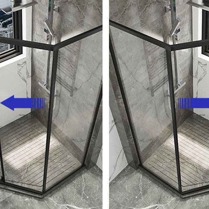 Contemporary Shower Enclosure Neo-Angle Semi-Frameless Clear Shower Enclosure