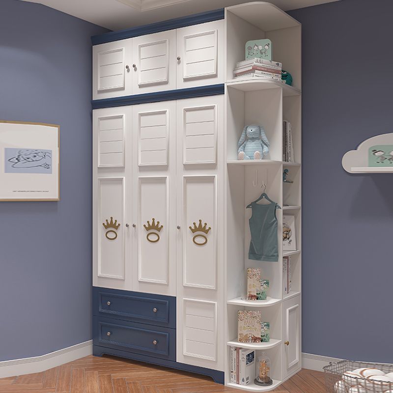 Wooden Armoire Cabinet Rectangle Kid's Armoire with Garment Rod