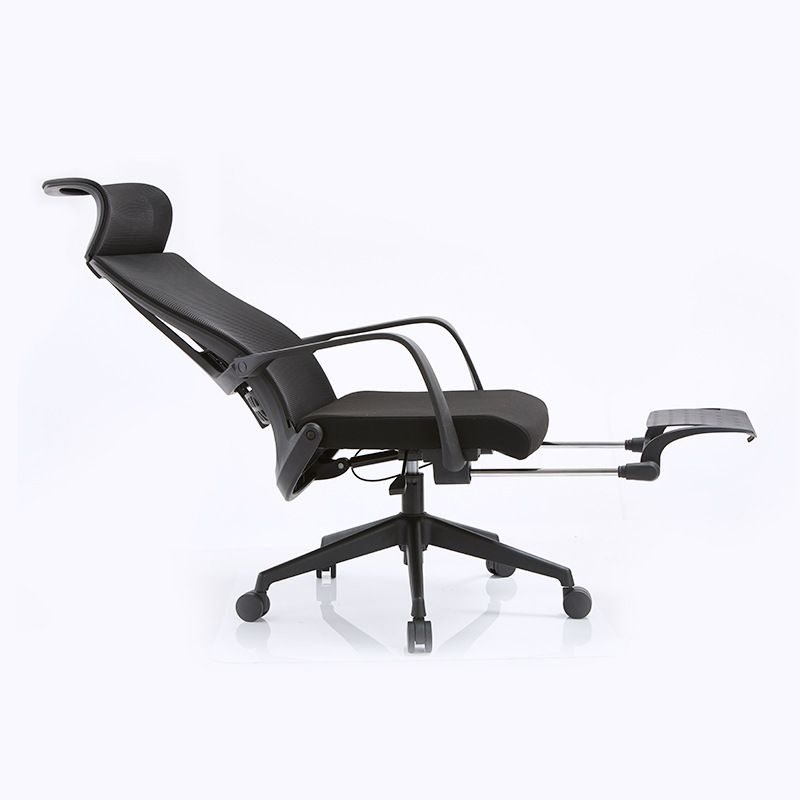 Contemporary Arm Chair Fixed Arms Footrest Office Chair Pillow Included