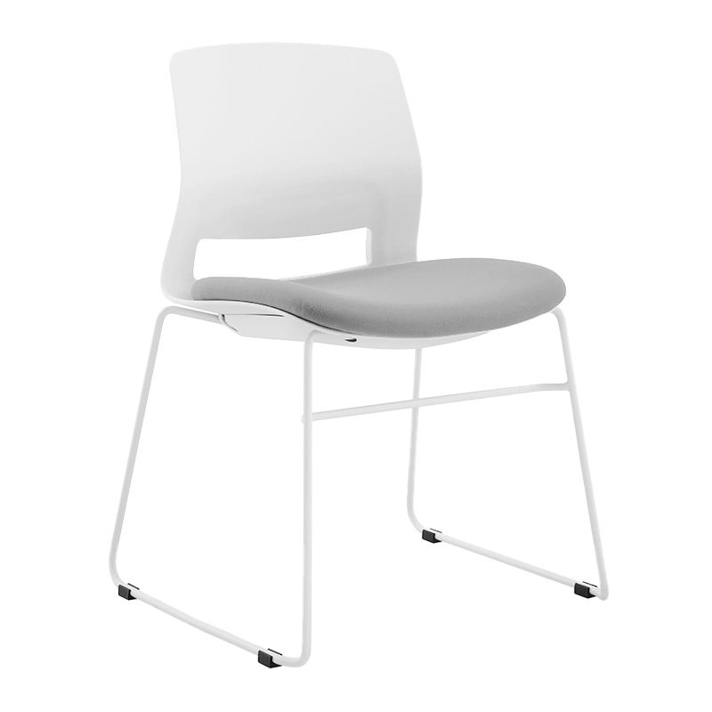 Contemporary White Back Guest Chair No Distressing Low Back Office Chair