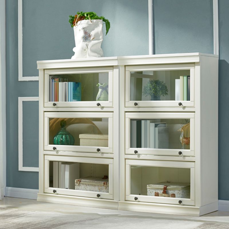 Wooden Standard Bookcase Modern Style Closed Back Vertical Bookshelf