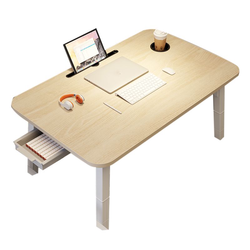 Contemporary Engineered Wood Office Desk Bedroom Writing Desk with White Legs