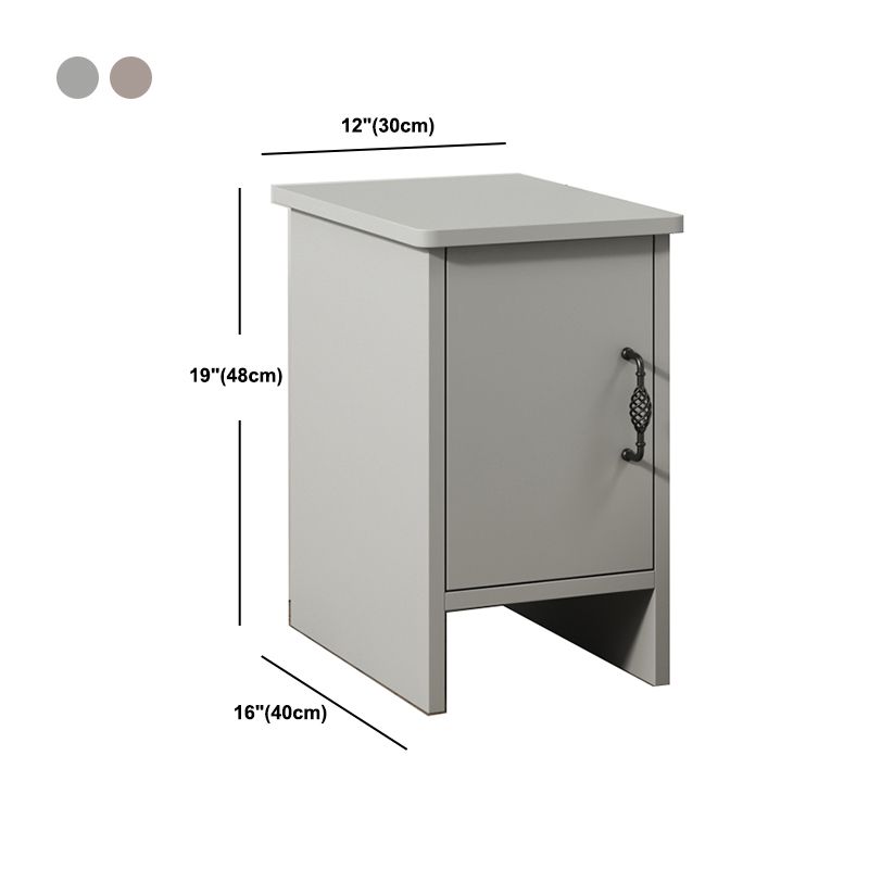 Modern Bedside Cabinet Right Side Grey Imitation Wood Night Table with Door