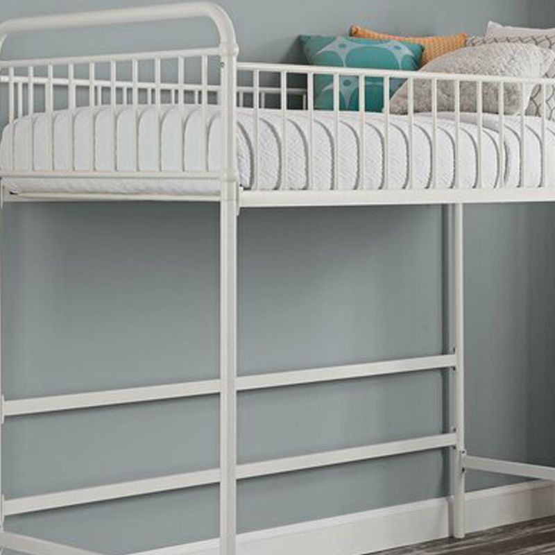 Contemporary Metal High Loft Slat Tall Toddler House Bed with Guardrail