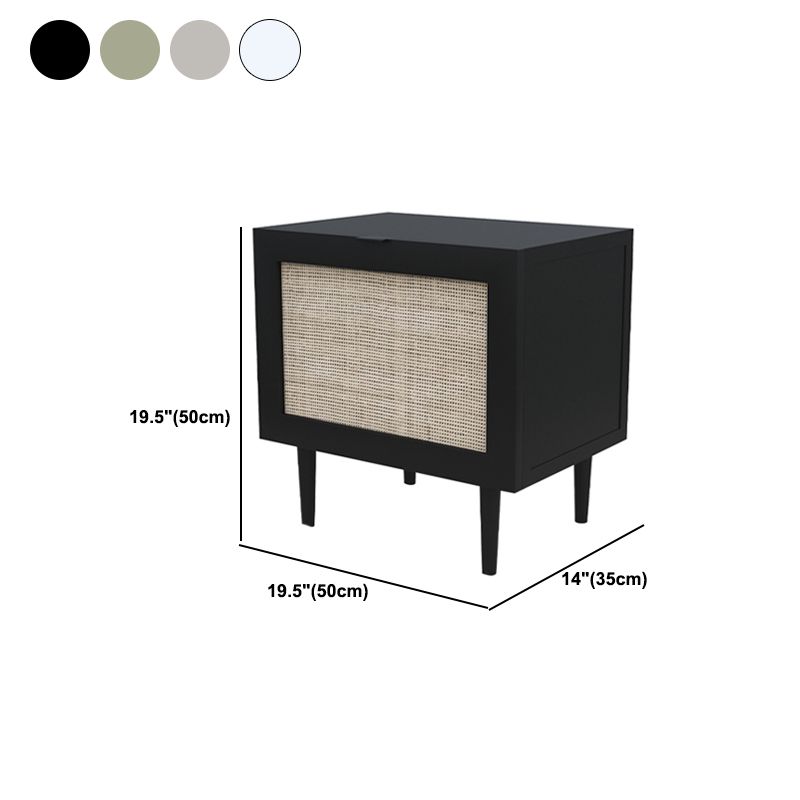 Modern Style Rattan Frame Timber Top White/black/grey/green Nightstand