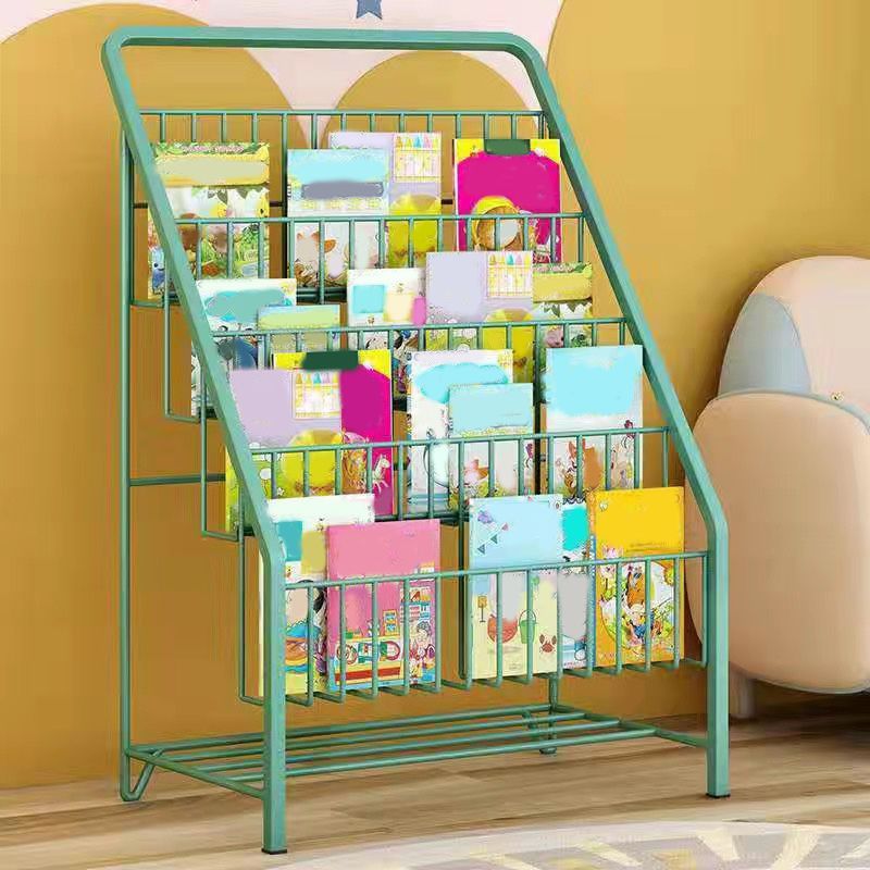 Contemporary Open Back Bookshelf Freestanding Metal Etagere Bookcase