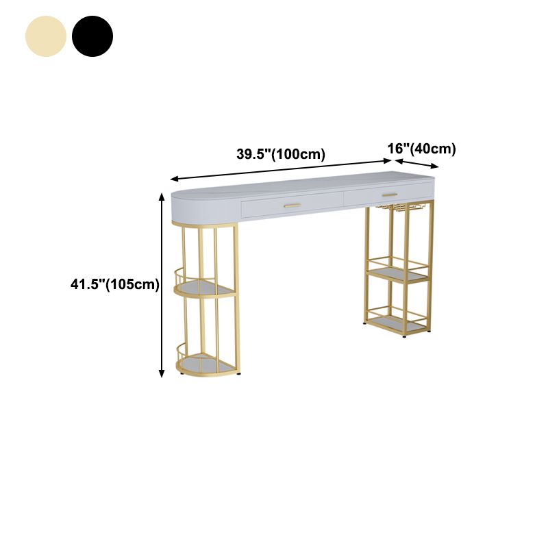 Witte steen glam indoor bar eettafel ijzer dubbele voetstuk bistro bistro tafel vaste tafel