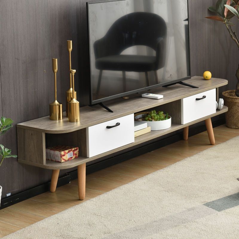 Wooden TV Stand Console Scandinavian Media Console TV Stand for Living Room