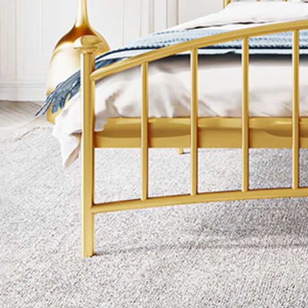 Contemporary Metal Bed Frame Open Frame Princess Iron Bed Frame with Headboard