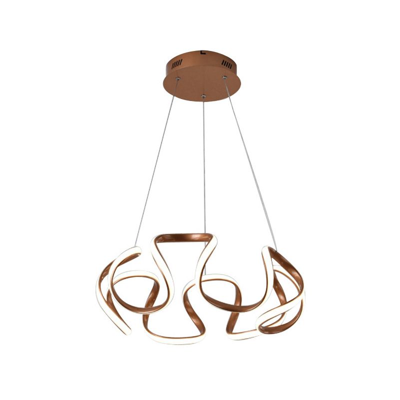 Cercle Circle Pendant Lighting Moderniste Metallic LED Brown Chandelier Pendant Light