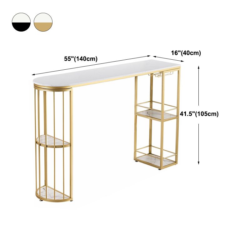 Kitchen Stone Top Counter Table Metal Base 42-inch Height Nordic Bar Table