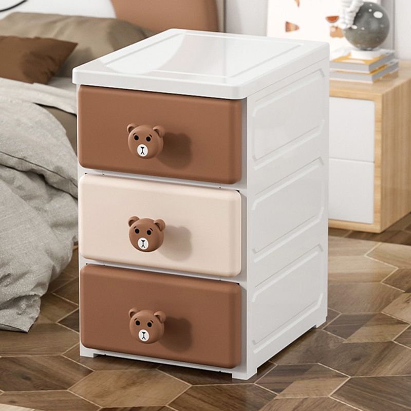 Modernism Vertical Kids Nightstand Plastic Nursery Dresser for Bedroom