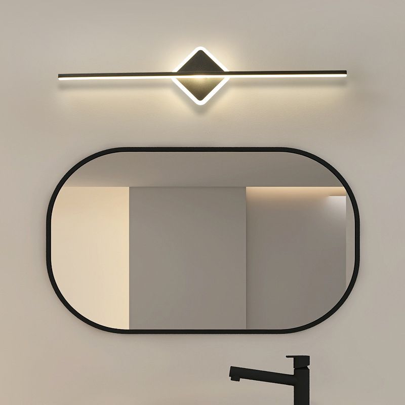 Modern Mirror Front Light LED Strip Shape Vanity Light with Acrylic Shade for Bathroom