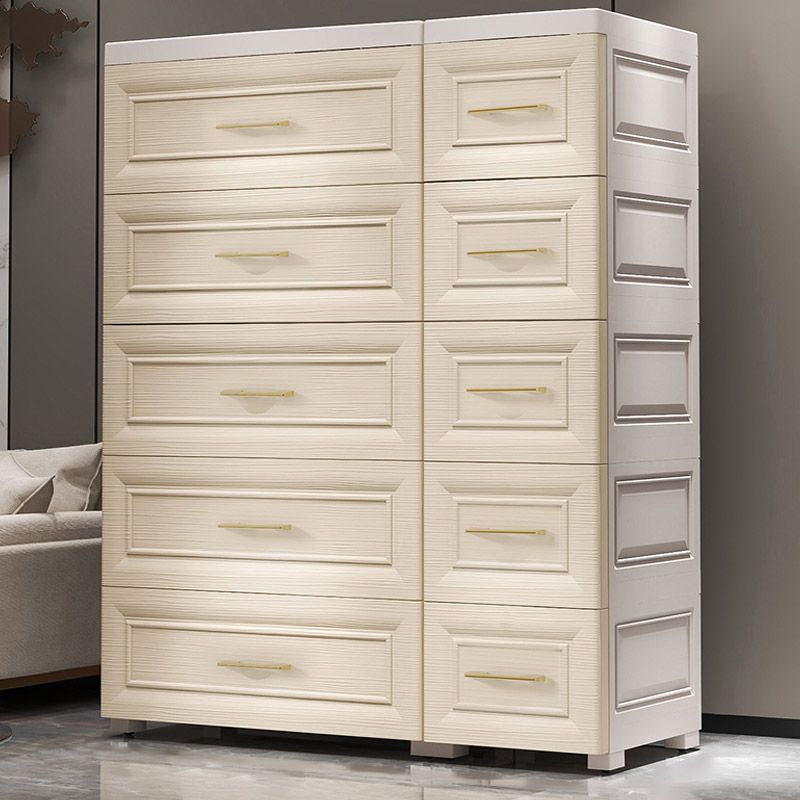 Modern Style Plastic Kids Closet Bedroom Youth Armoire with Drawers