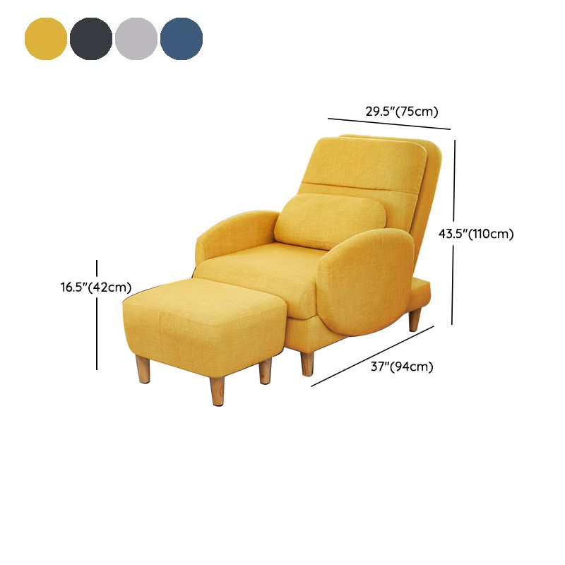 Linen Standard Recliner with Extended Footrest and Removable Cushions