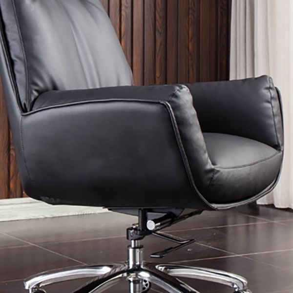 High Back Armless Managers Chair Modern Faux Leather Executive Chair