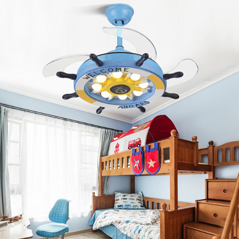 Modern Style Ceiling Fan Lighting Metal 8 Light Ceiling Fan Lamp for Children's Room