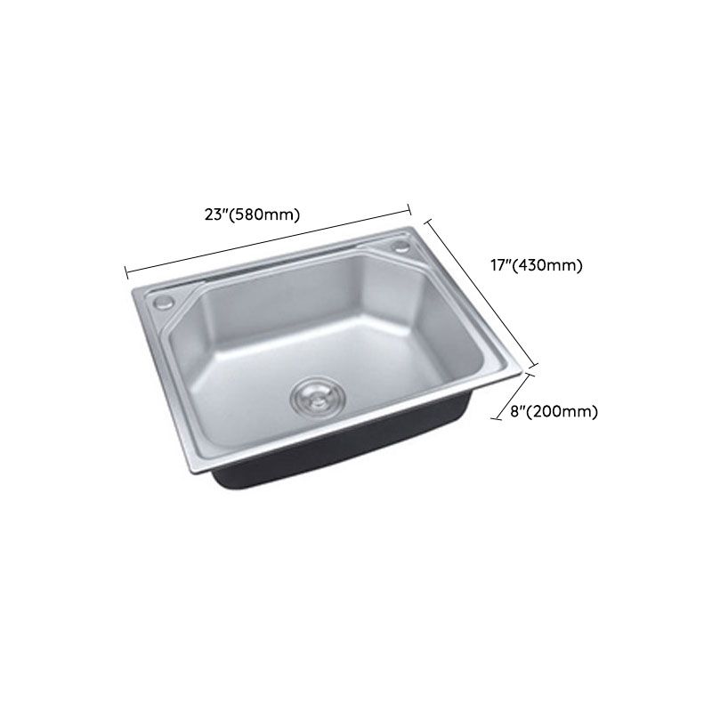 Modern Single Bowl Kitchen Sink Stainless Steel Sink with Basket Strainer