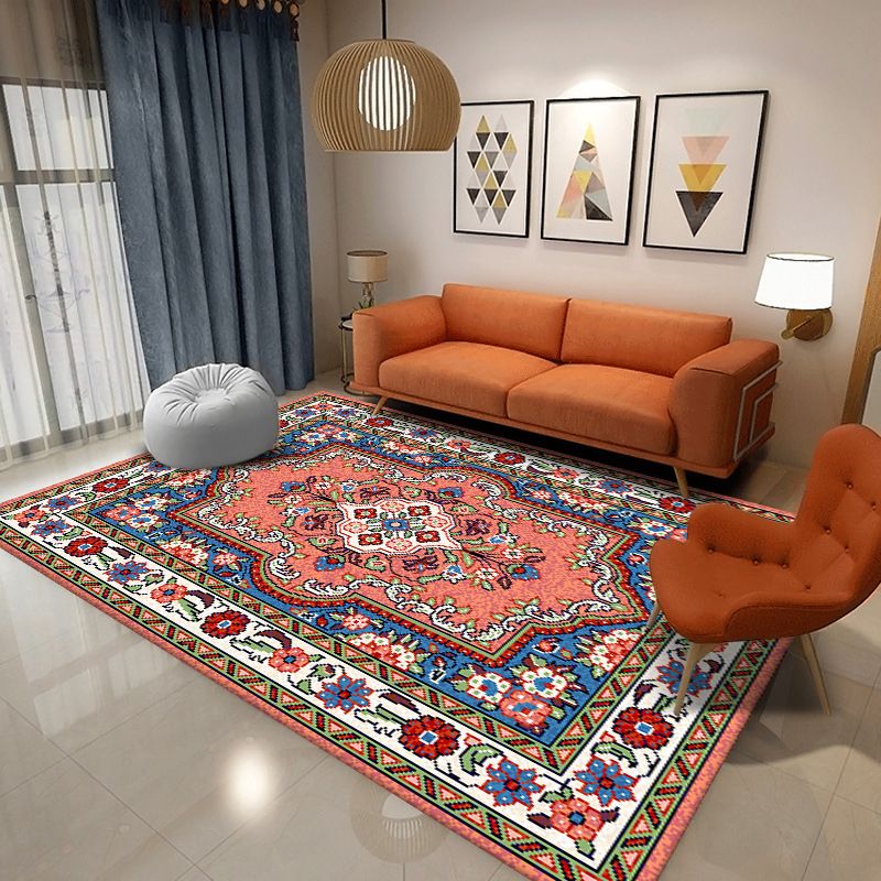 Shabby Chic Multicolor Teppich Traditioneller Blumenabdruck Teppich Polyester Teppich mit Rutsch-Rücken