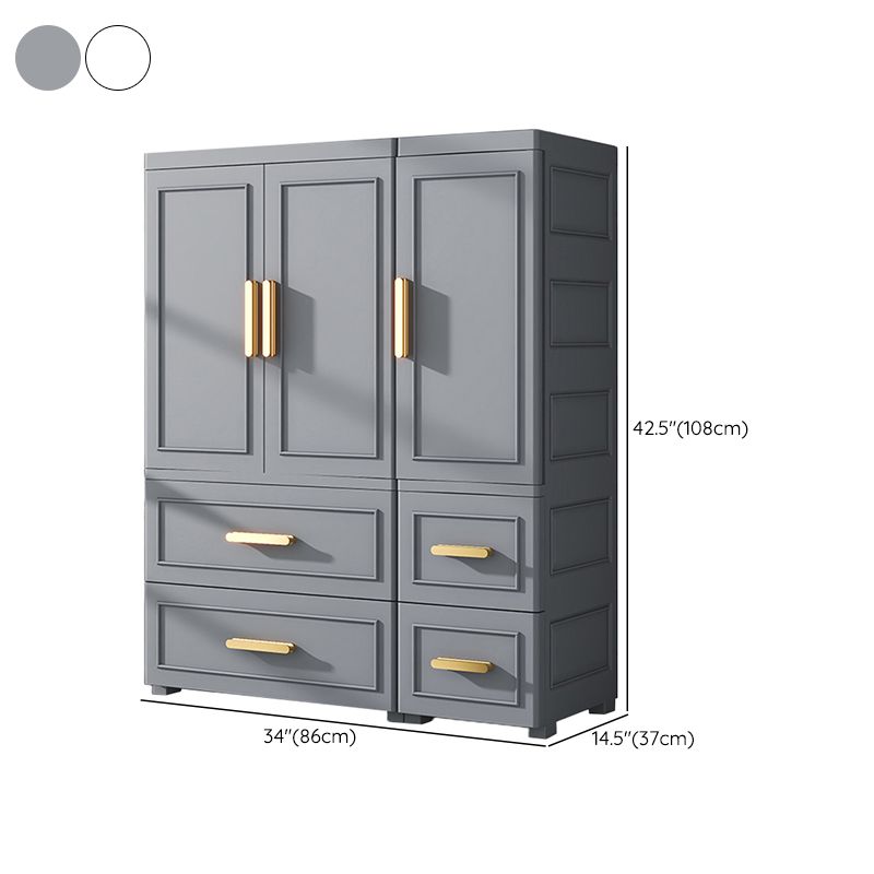 Modern Style Plastic Kids Closet Bedroom Armoire Cabinet with Door