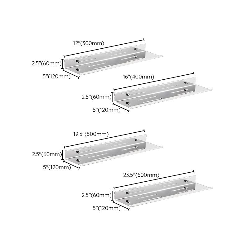 Modernism Rectangular Bath Shelf in Stainless Steel Polished Chrome Bathroom Hardware Set