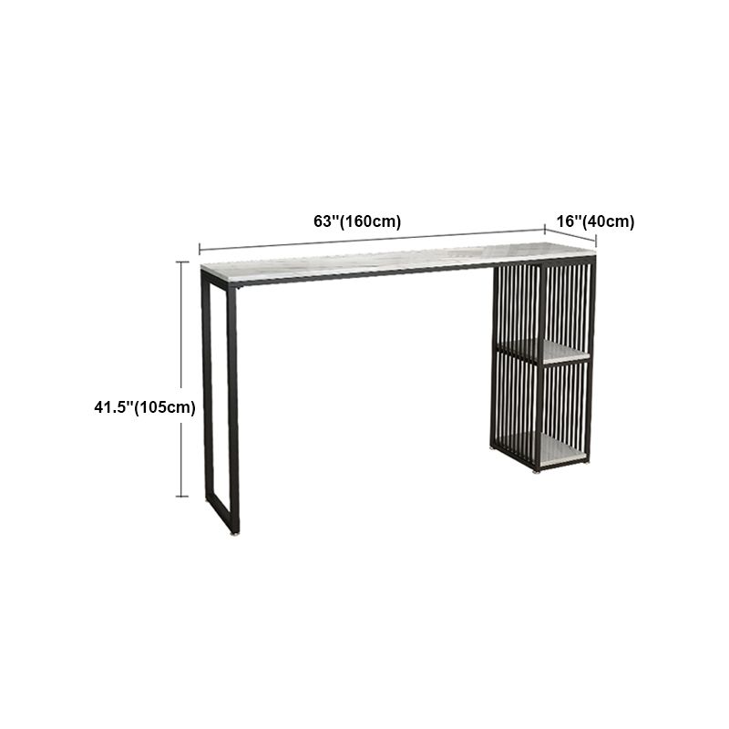 Stone Bar Dining Table Modern Bar Table with Double Pedestal for Living Room Dining Room