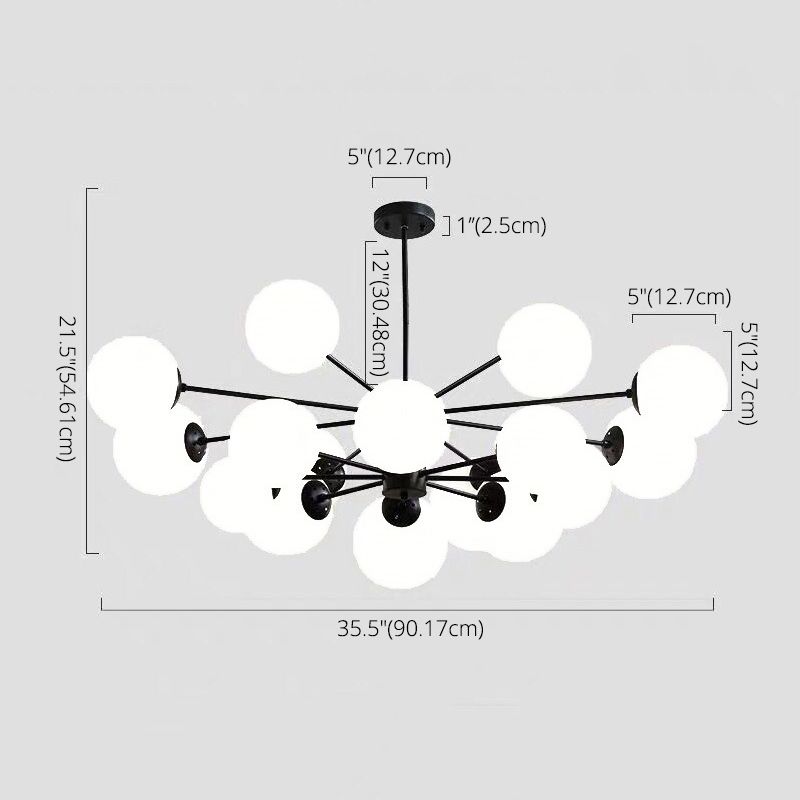 Glas Global Multi -Pendelleuchte zeitgenössische Kronleuchter -Beleuchtungsstoffe für Wohnzimmer