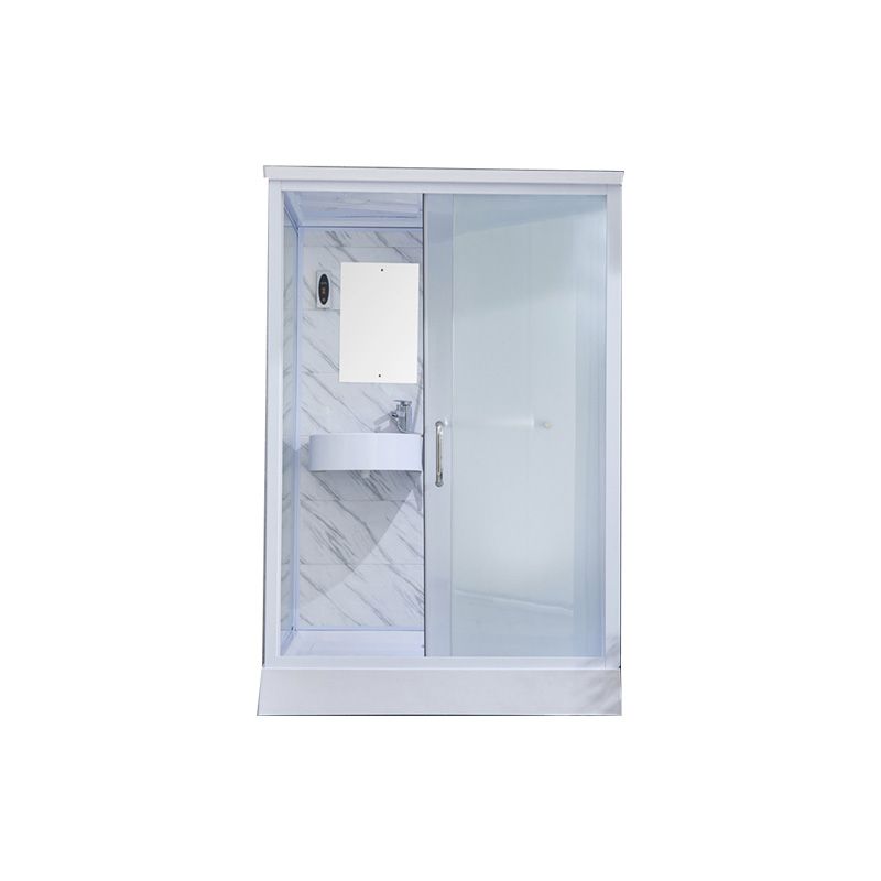 Rectangular Frosted Glass Shower Enclosure Single Sliding Framed Shower Enclosure