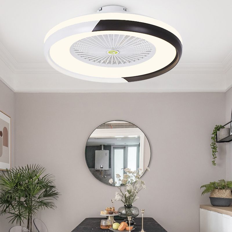 LED Round Ceiling Fan Light 23.6 Inch Modern Fan Lighting Fixture